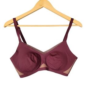 Honeylove Crossover Bra Size M Burgundy Wireless Seamless Comfort